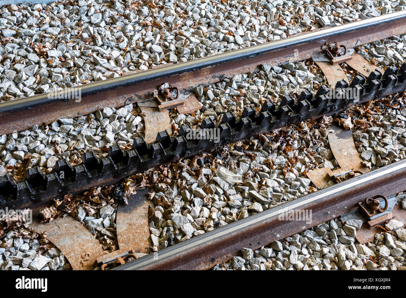 Montserrat Rack railway steel track Stock Photo Alamy