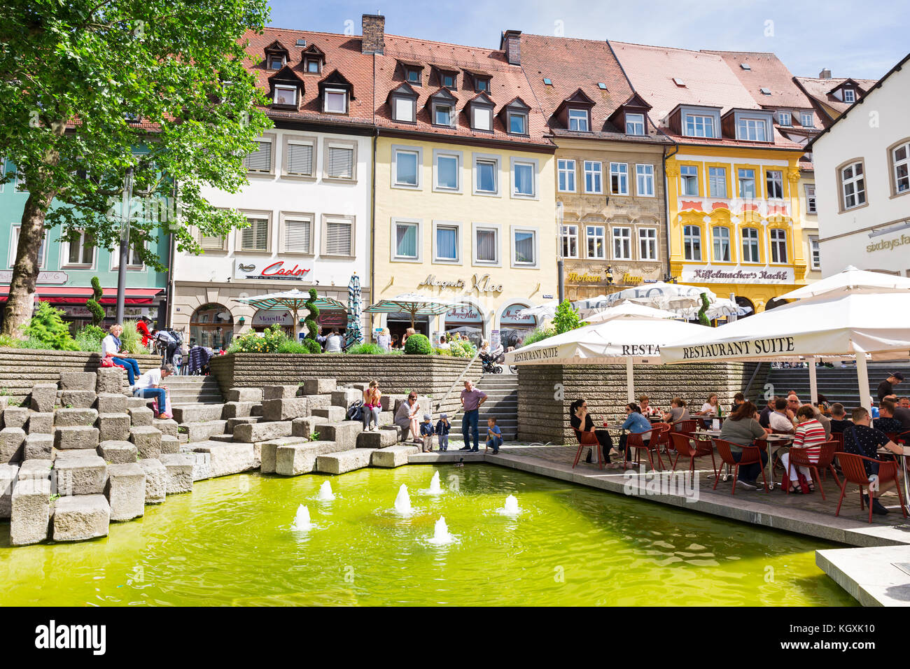 Obstmarkt square in Bamberg Stock Photo