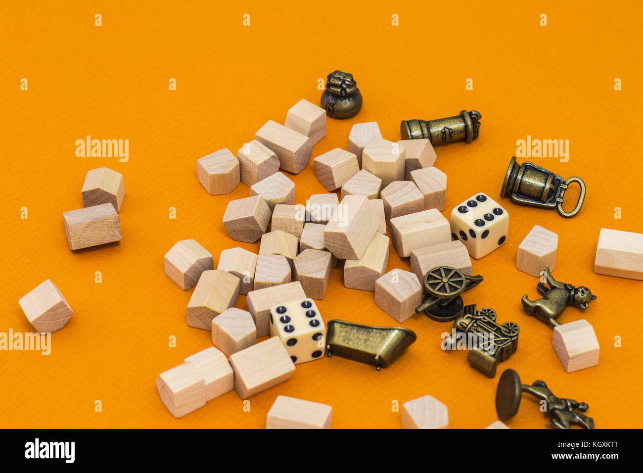 Equipment for monopoly game Stock Photo Alamy