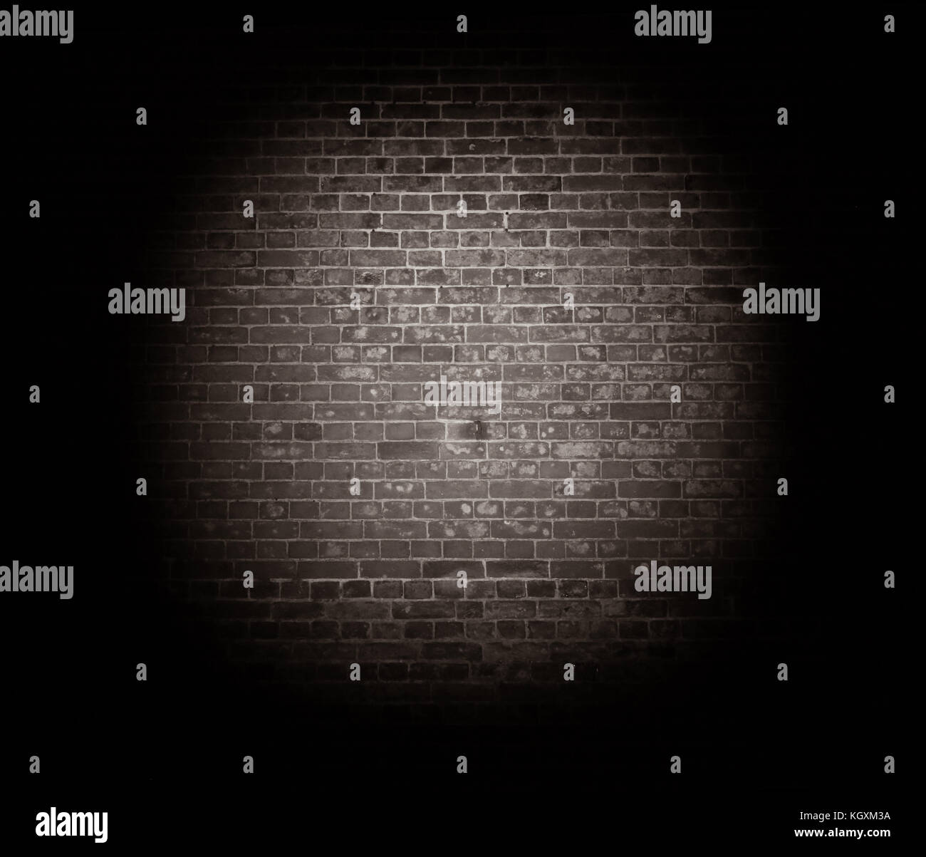 abstract - light on brick wall black and white Stock Photo