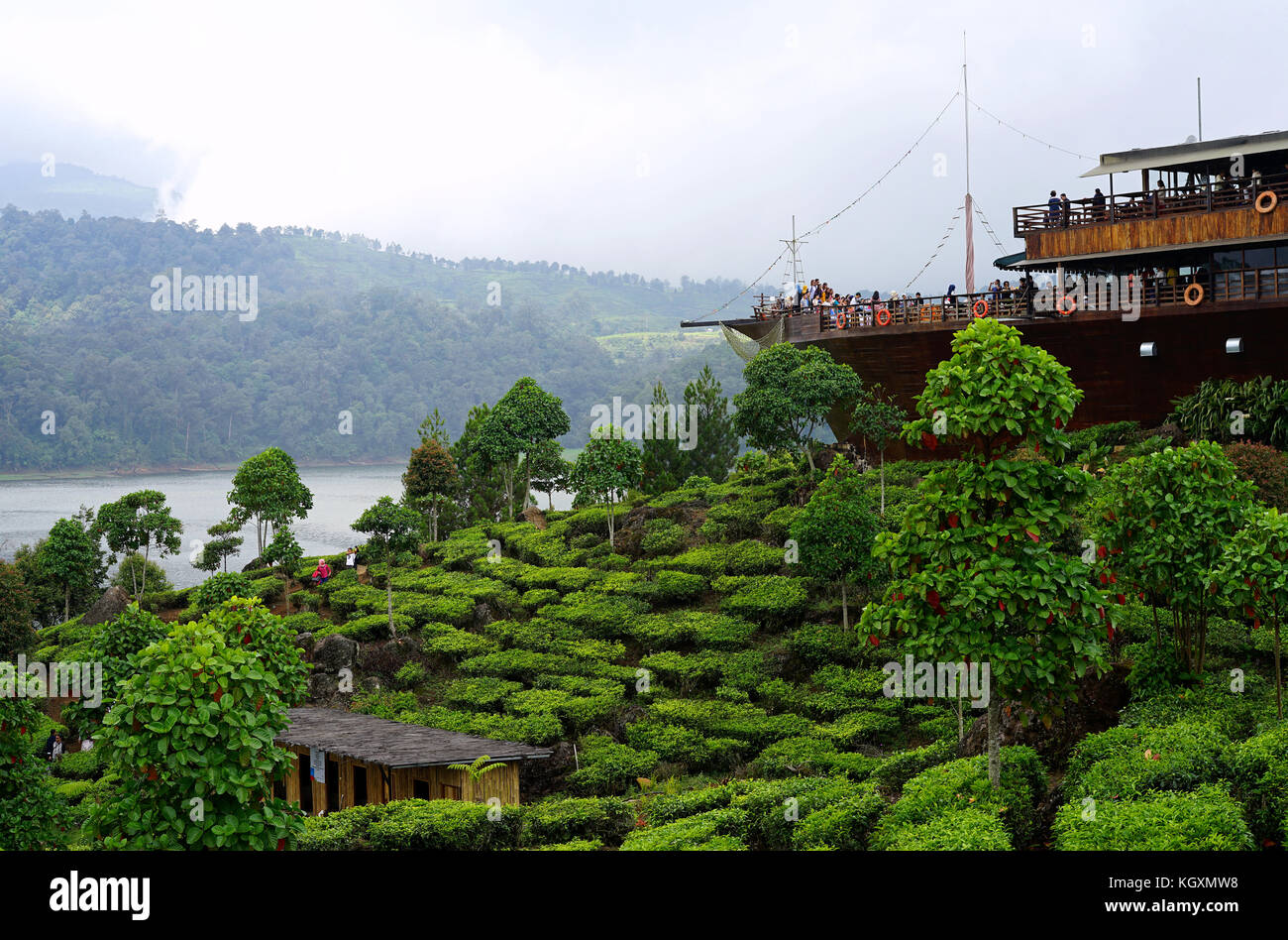 Glamping Lakeside, Rancabali, Ciwidey, Bandung, Indonesia Stock Photo