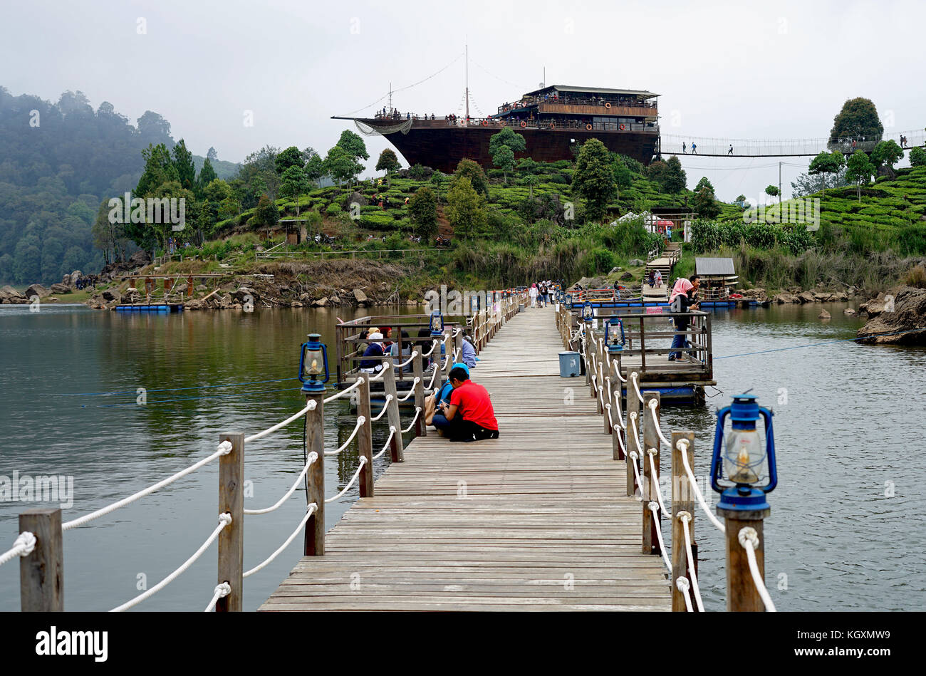 Glamping Lakeside, Rancabali, Ciwidey, Bandung, Indonesia Stock Photo