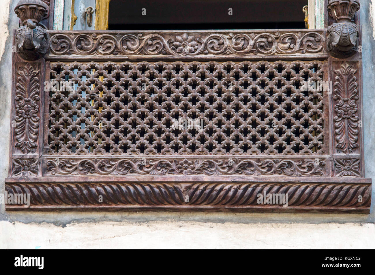 window of shri swaminarayan mandir, kheda, Gujarat, India, Asia Stock ...