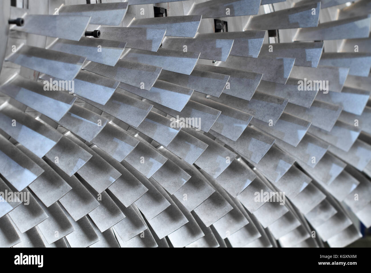 industrial turbine blades texture background Stock Photo