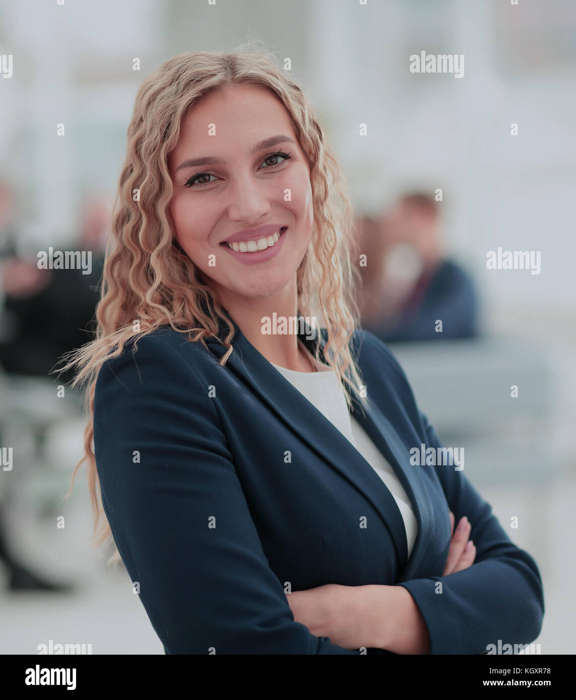 Portrait of happy smiling business woman Stock Photo - Alamy