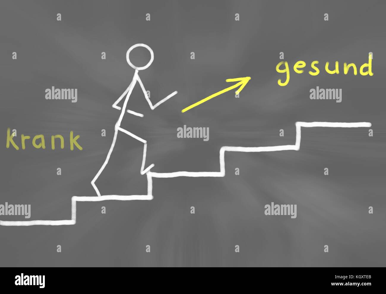Stick Figure Going Ahead Step By Step Stock Photo Alamy