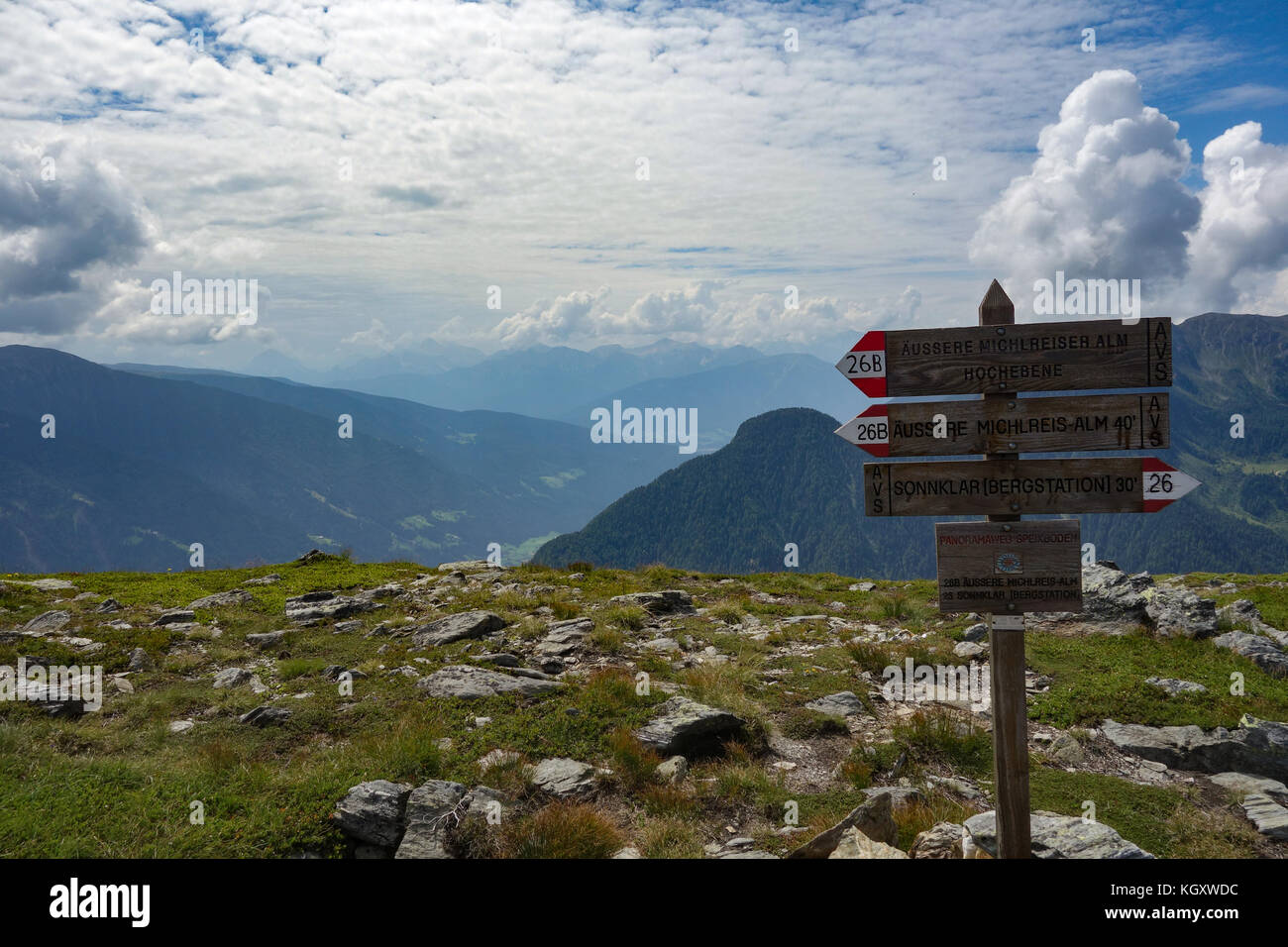 Signport in the italian alps Stock Photo