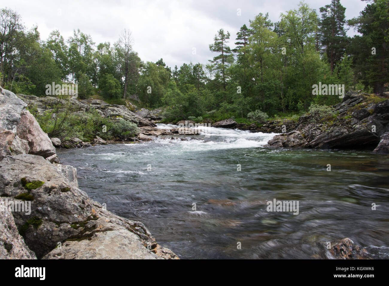 River Rauma near the town Bjorli in Oppland, Norway. Stock Photo