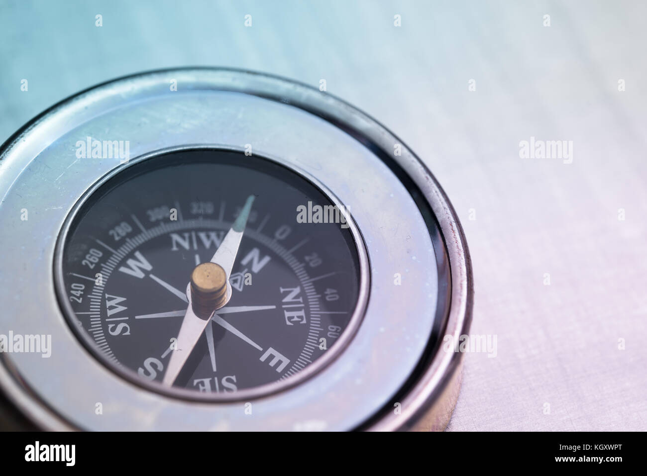 Compass using magnetism Stock Photo