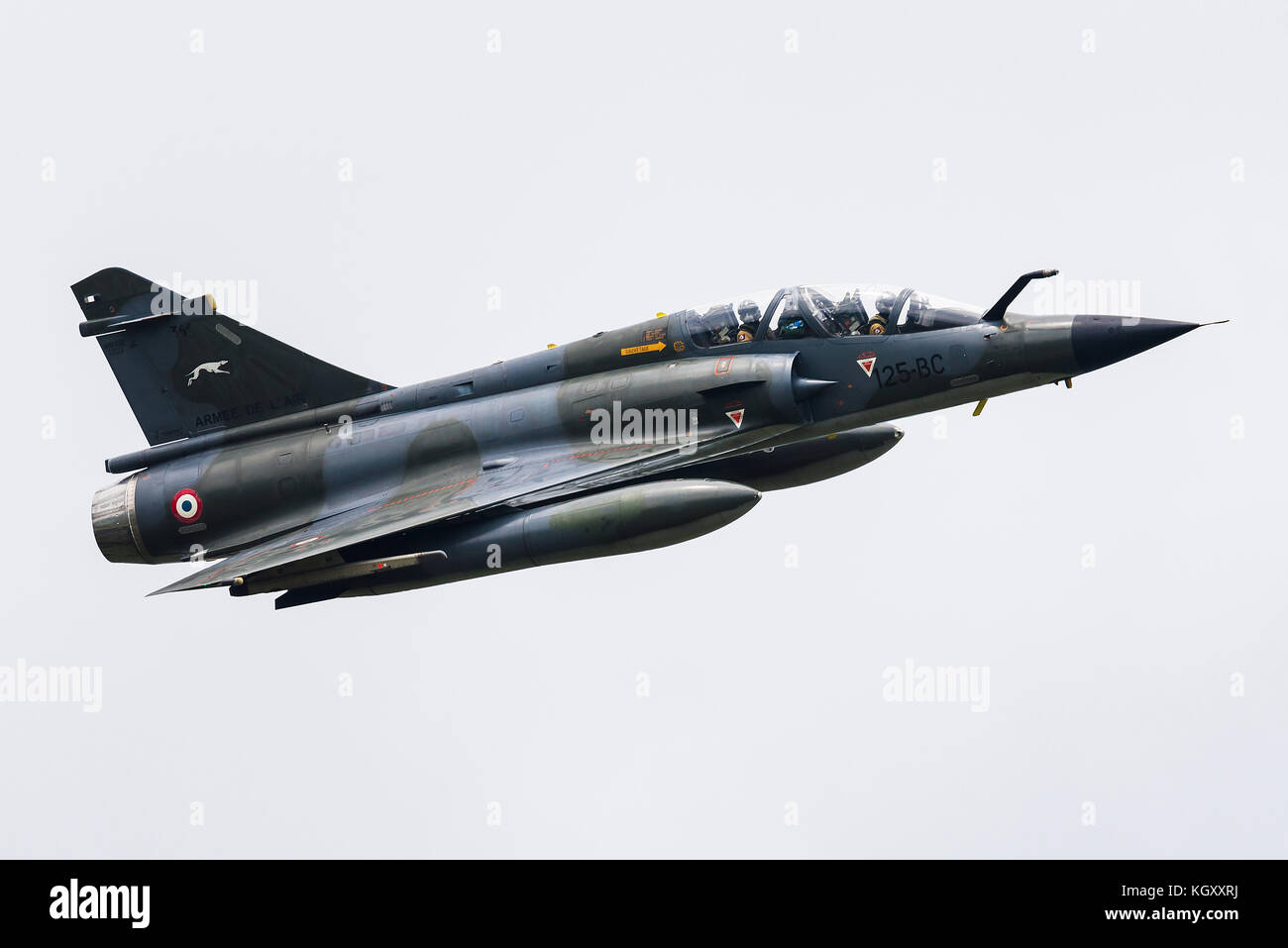 The Dassault Mirage 2000 is a French multirole, single-engine fourth-generation jet fighter manufactured by Dassault Aviation. Stock Photo