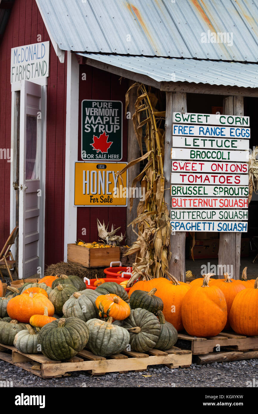 Farmstand in autumn, Danville, Vermont Stock Photo Alamy