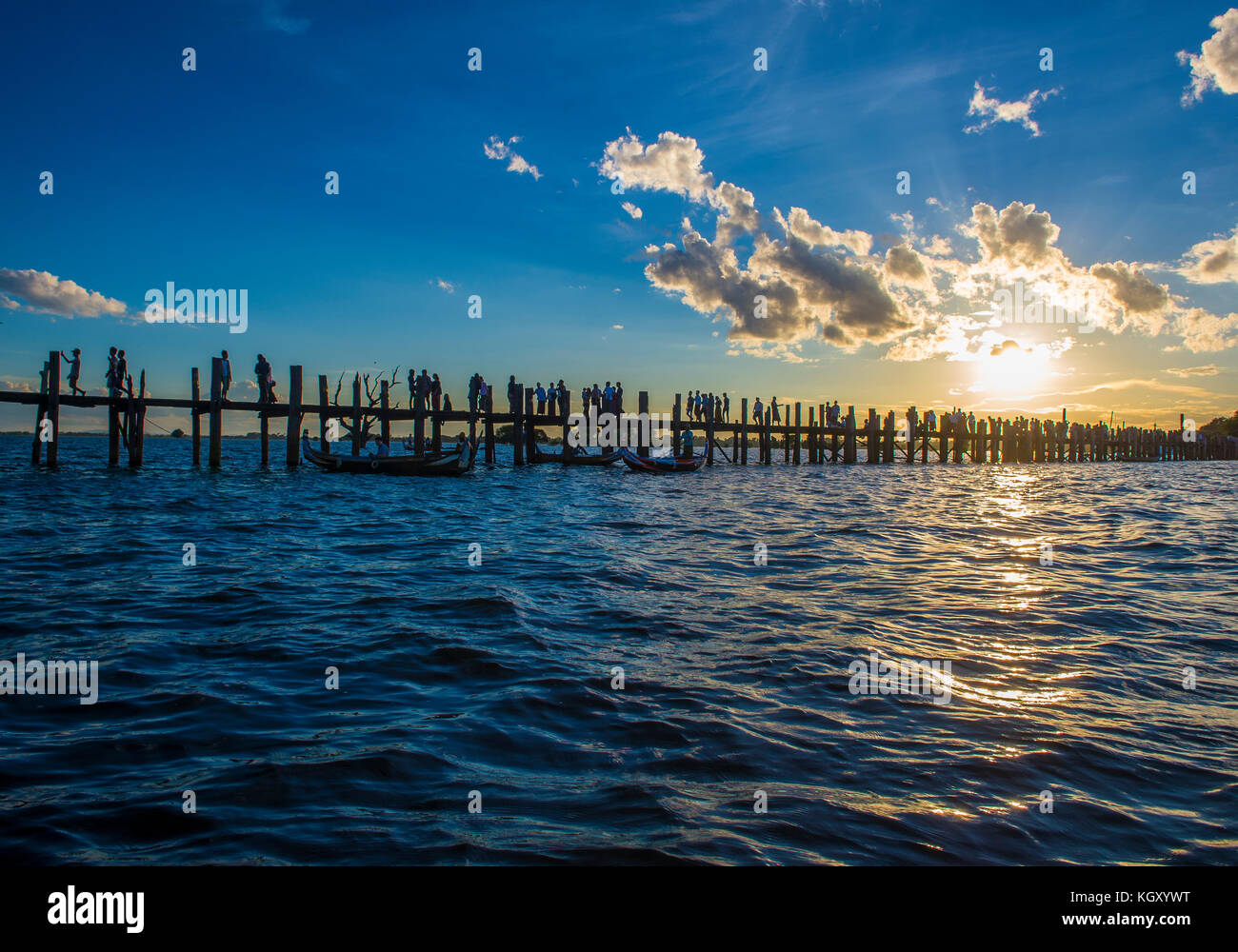 The U Bein Bridge in Amarapura Myanmar Stock Photo - Alamy