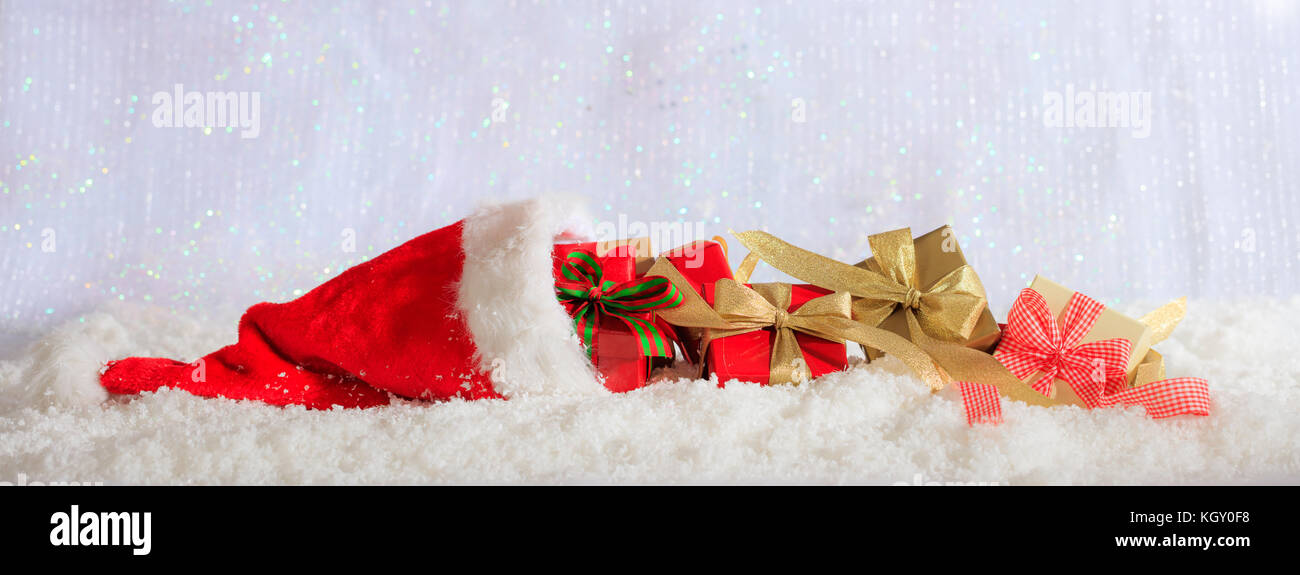 Red christmas gift boxes