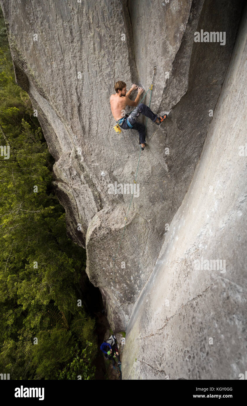 Mats Peder Mosti Climbing Fire In The Sky Grade 30 Waipapa