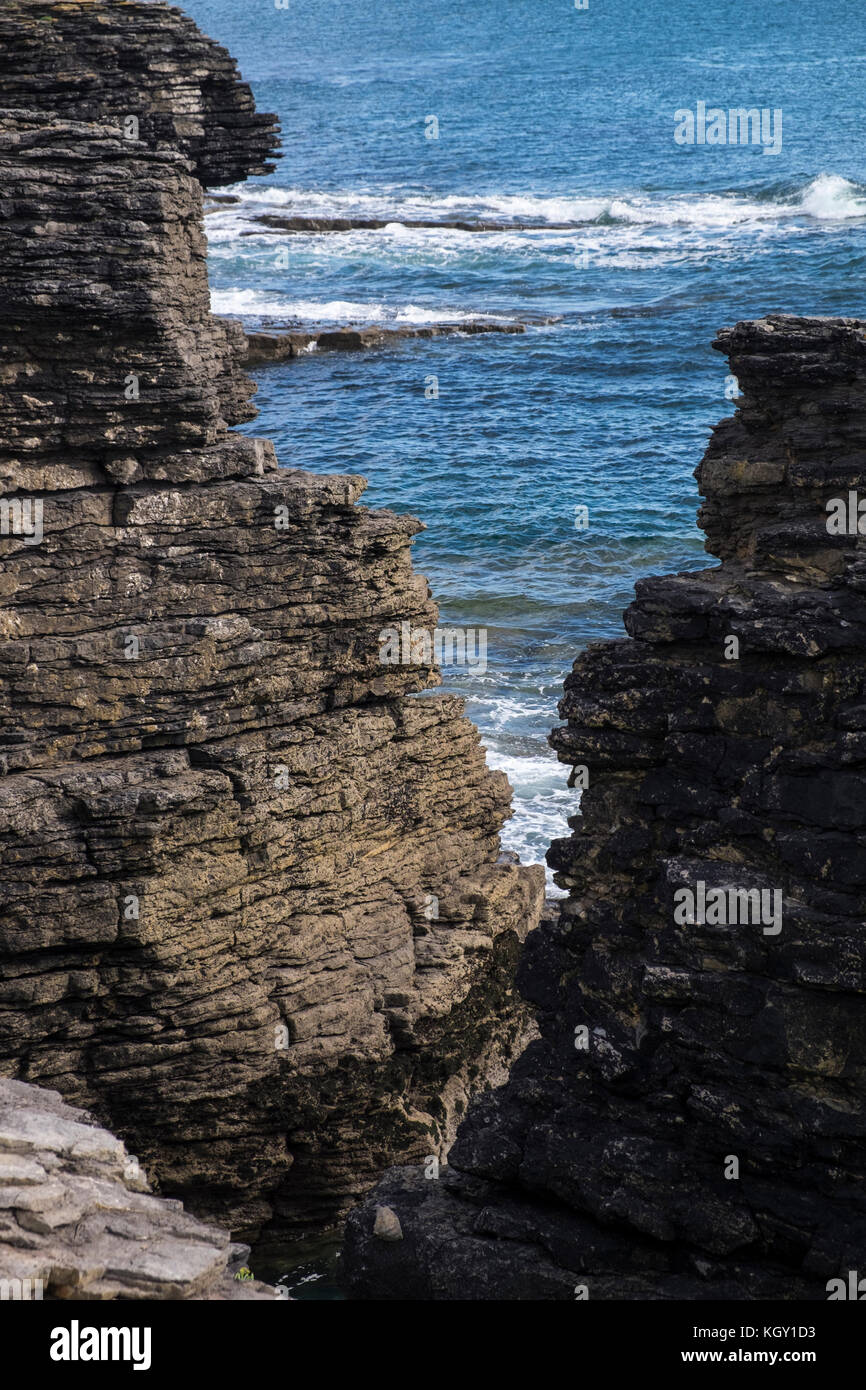 Paleozoic outcrops around Hook Head, Wexford Ireland Stock Photo