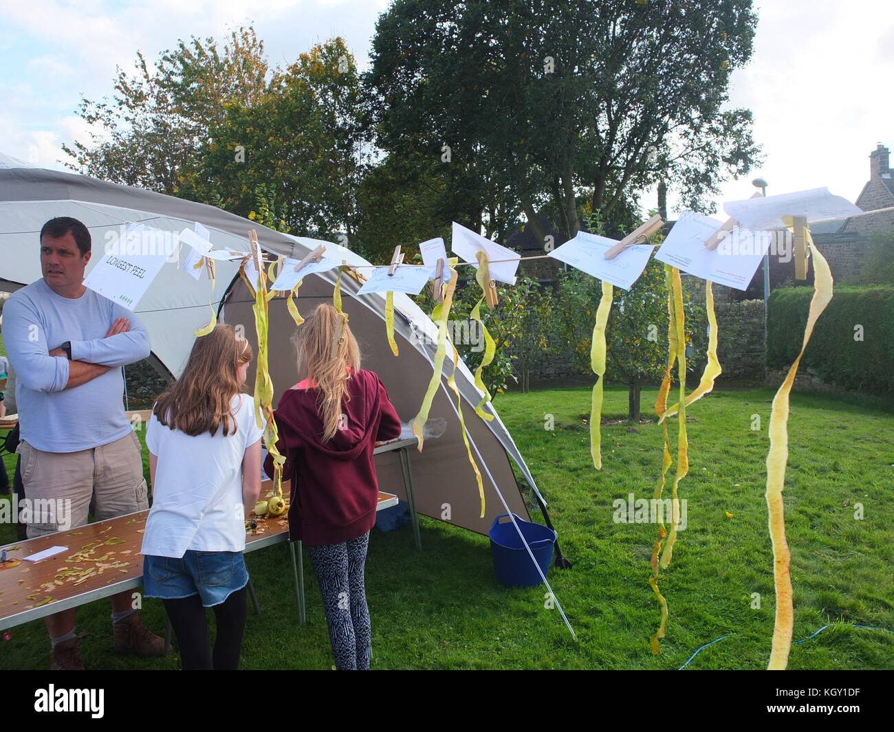 Competition For Longest Apple Peel At Baslow Apple Day Annual Celebration Of Apples Held At A 