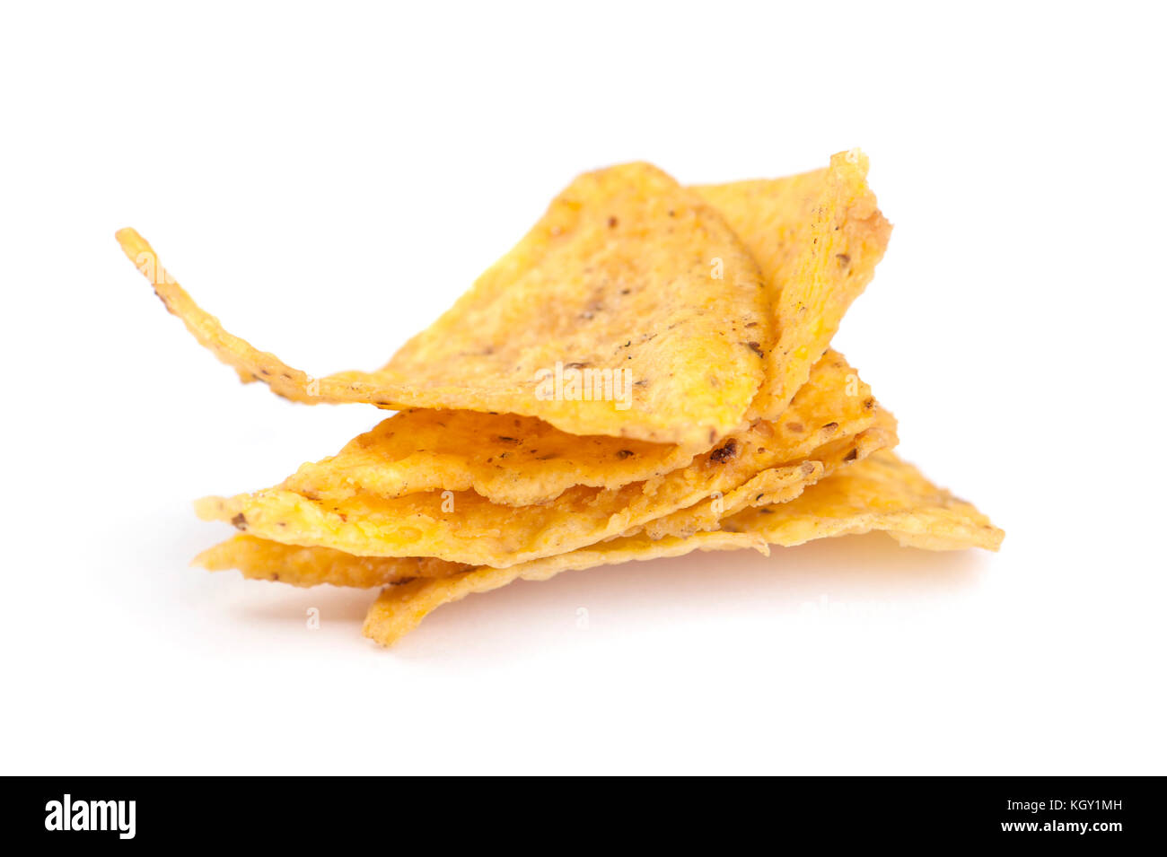Corn chips isolated on white Stock Photo