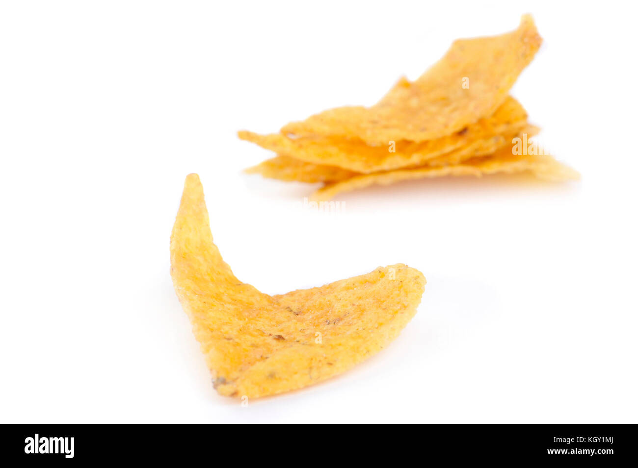 Tortilla chips isolated on white background Stock Photo