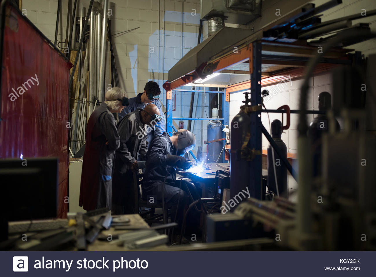 Welders welding in Stock Photo Alamy