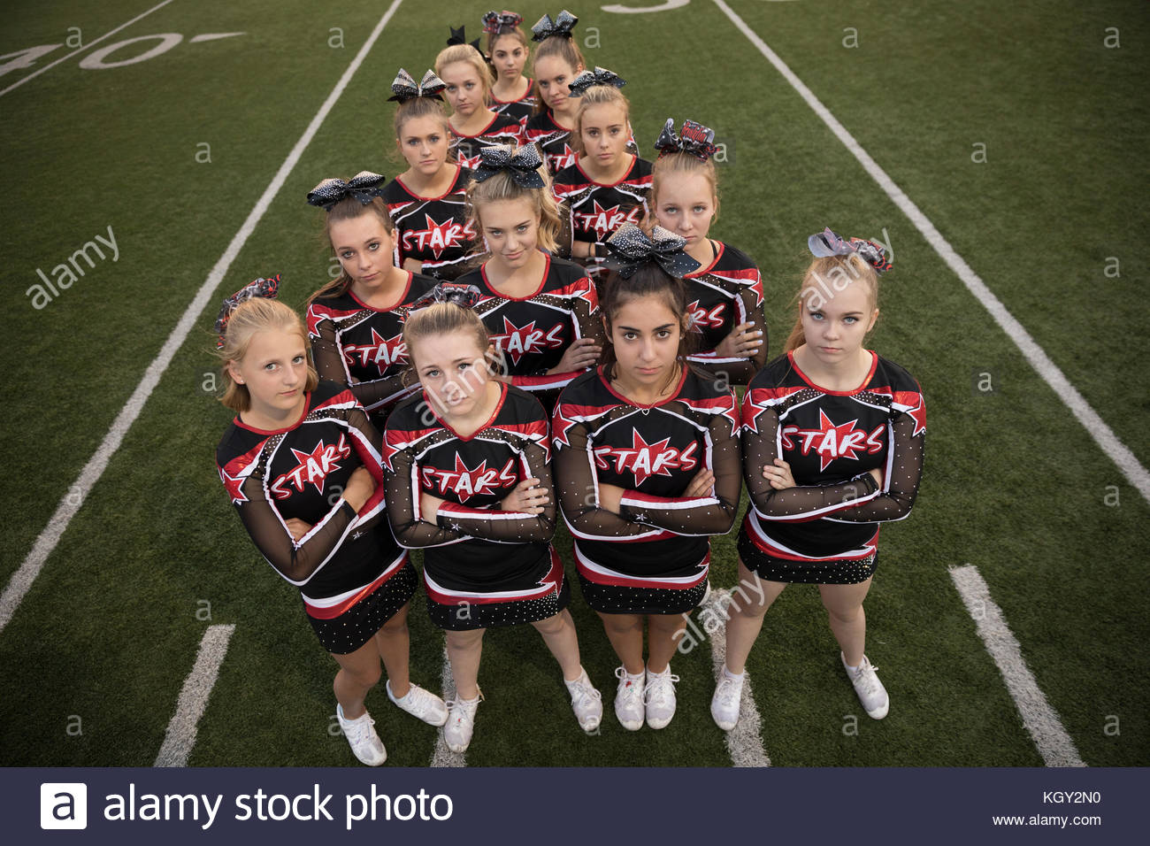 cheerleading team portraits