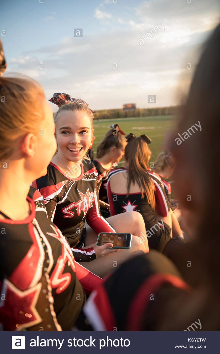 Cheerleaders on bleachers hires stock photography and images Alamy