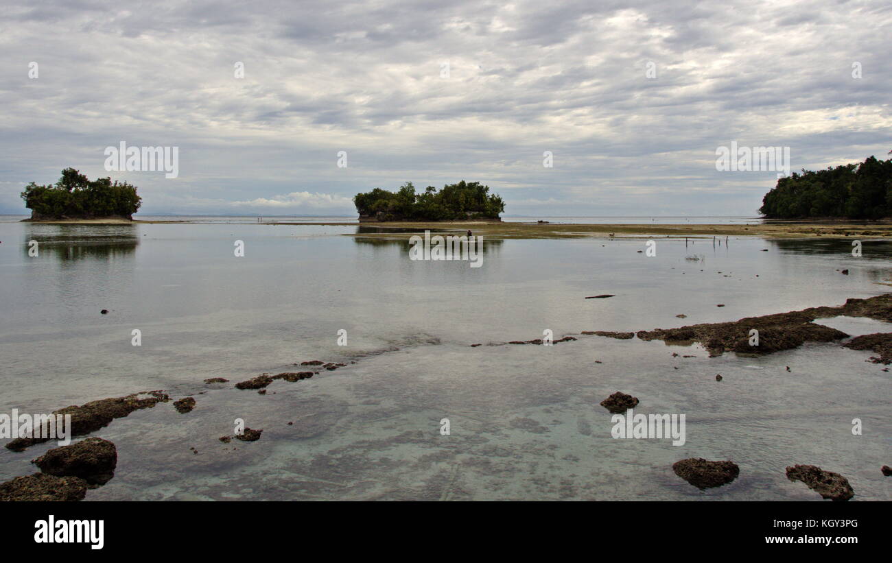 Bay with small islands in Biak, Papua Stock Photo