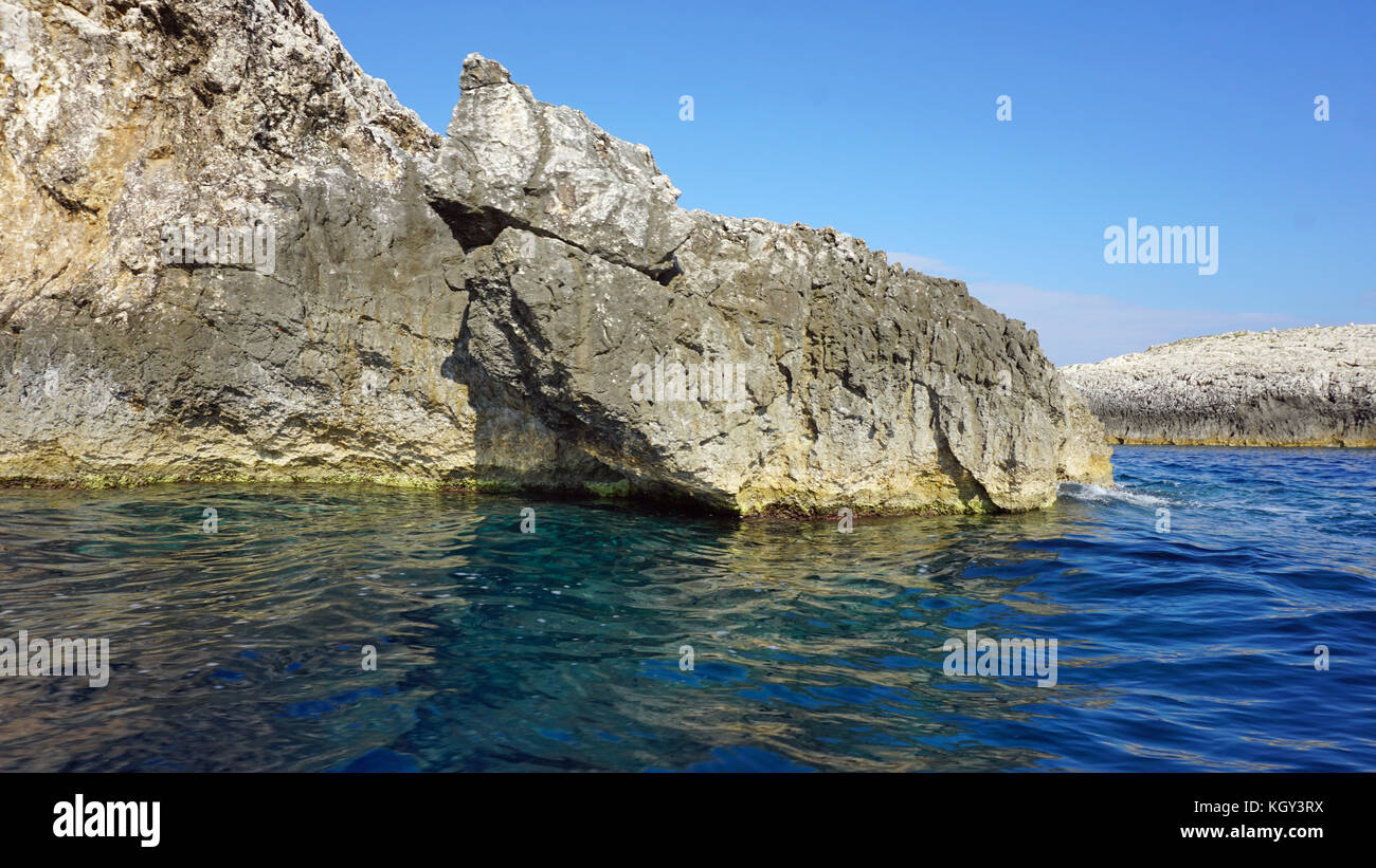 amazing blue cave in bisevo croatia Stock Photo