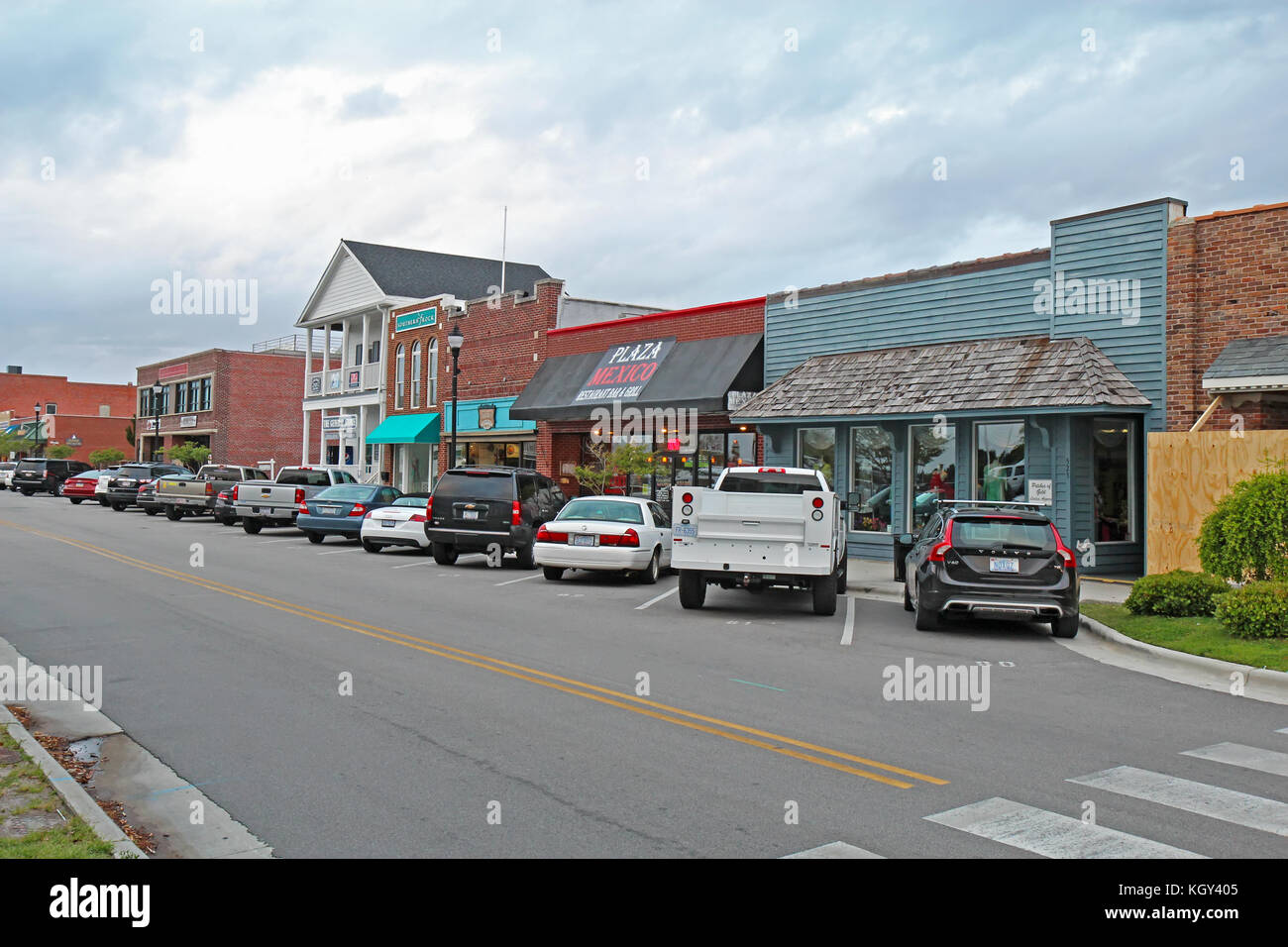BEAUFORT, NORTH CAROLINA APRIL 18 2017 Businesses on Front Street in