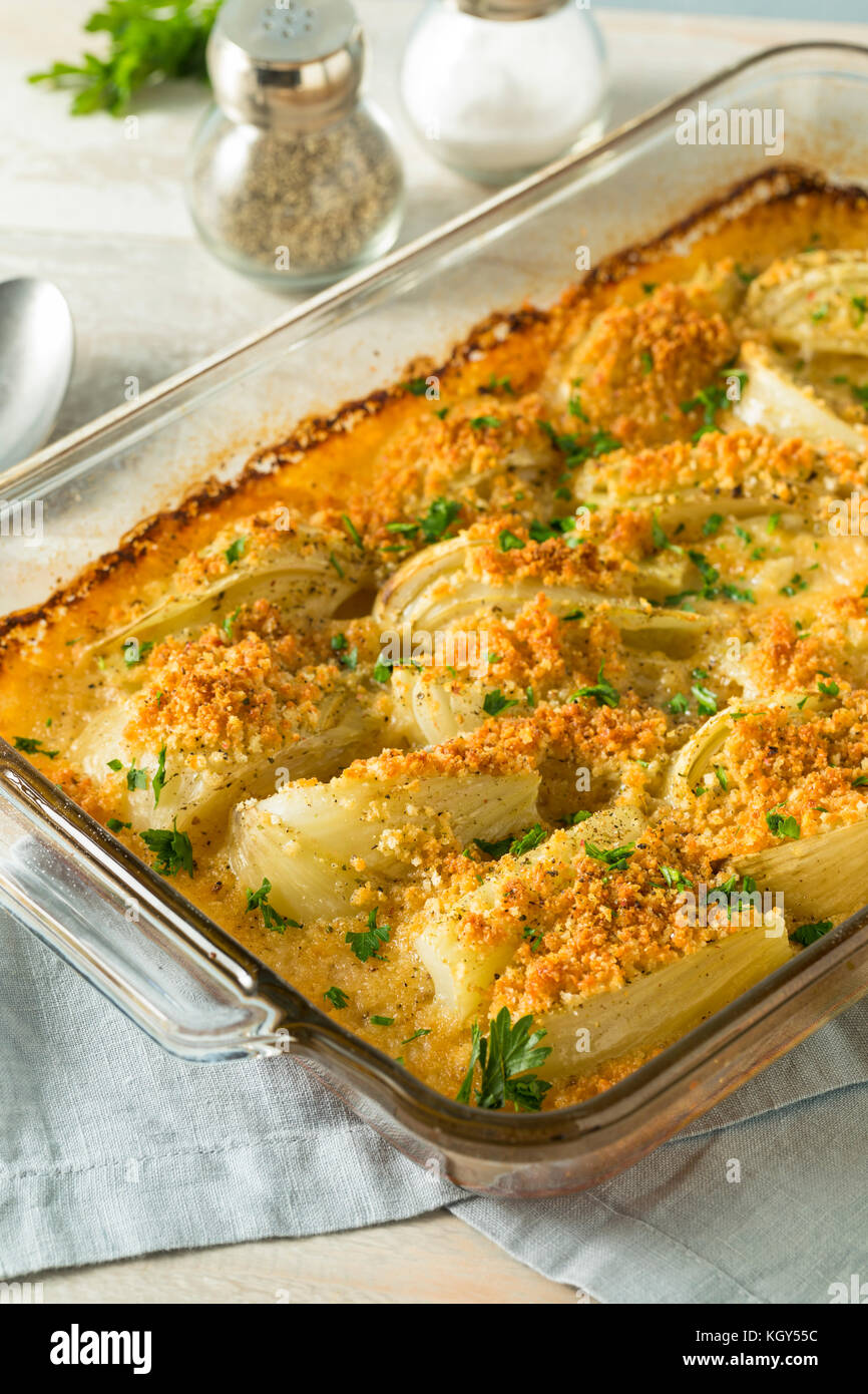 Homemade Cheesy Fennel Gratin with Parmesan and Parsley Stock Photo Alamy