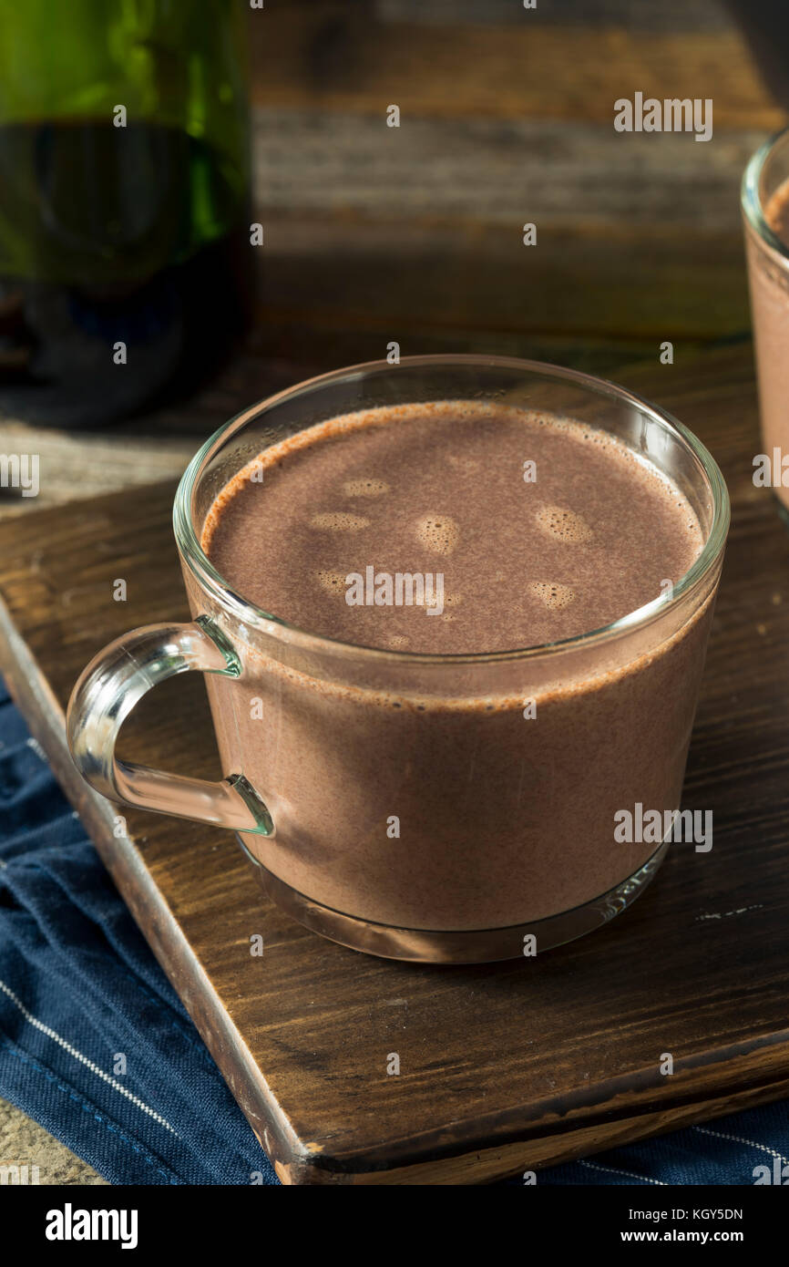 Warm Spiked Red Wine Hot Chocolate in a Mug Stock Photo Alamy