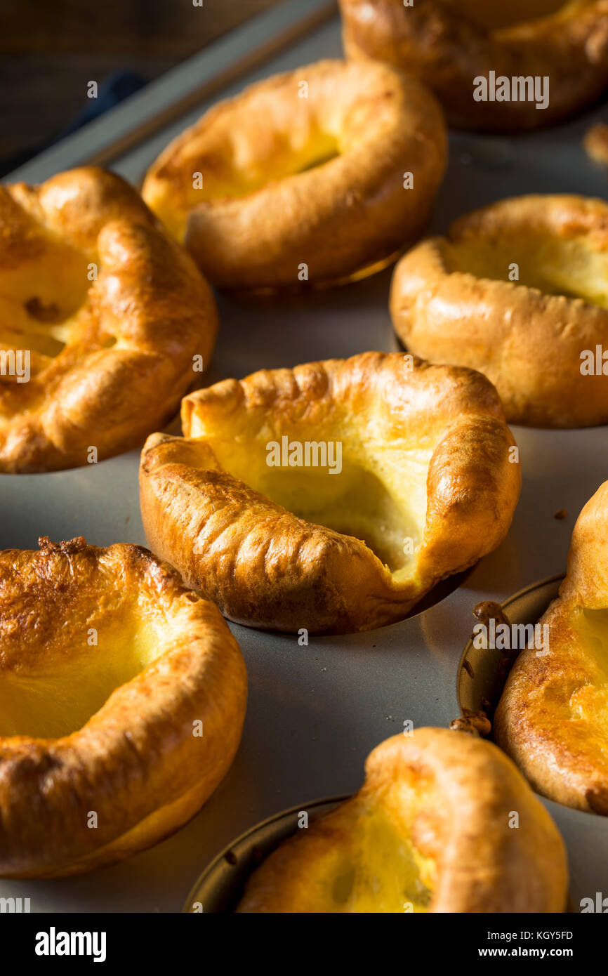 Warm Homemade British Yorkshire Puddings Ready to Eat Stock Photo Alamy