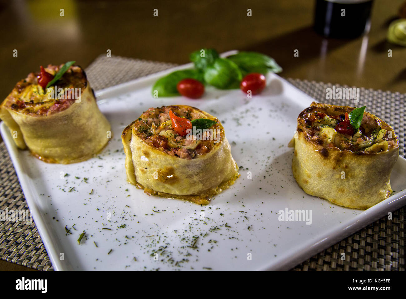 Rondelli pasta brazilian food Stock Photo