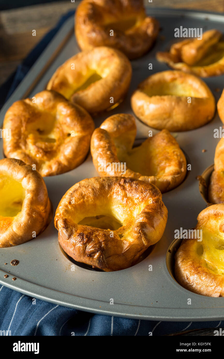 Warm Homemade British Yorkshire Puddings Ready to Eat Stock Photo Alamy