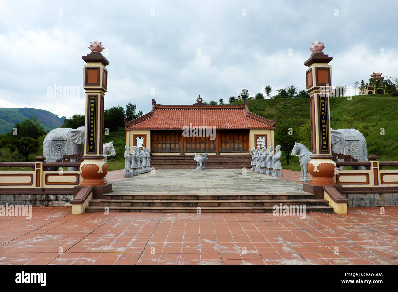 BINH DINH, VIET NAM, Historical place at Tay Son inherent in Nguyen Hue hero, temple on An mountain top for sacrifices heaven and earth Stock Photo