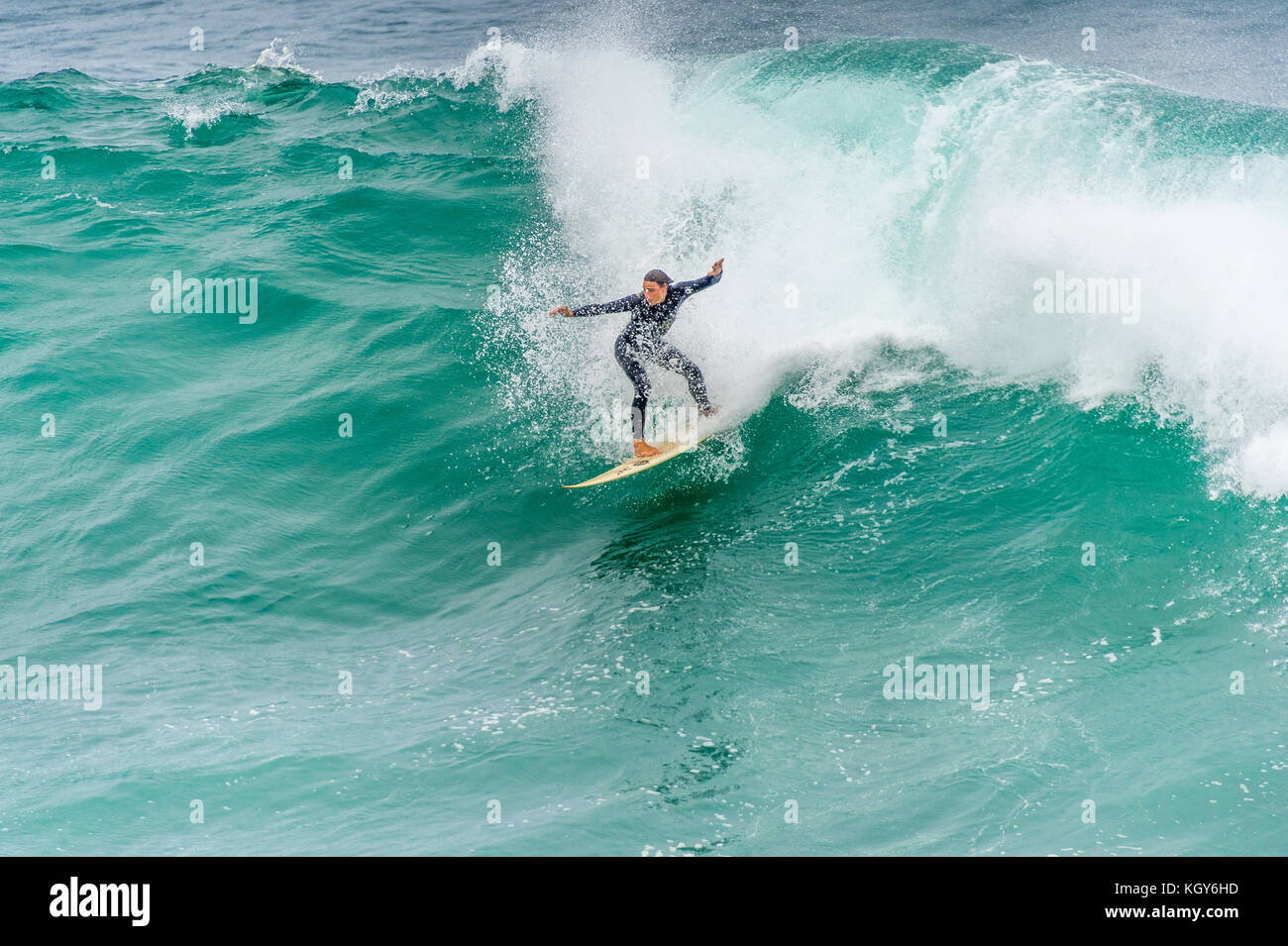 Surfing at Bronte Beach in Sydney, NSW, Australia Stock Photo