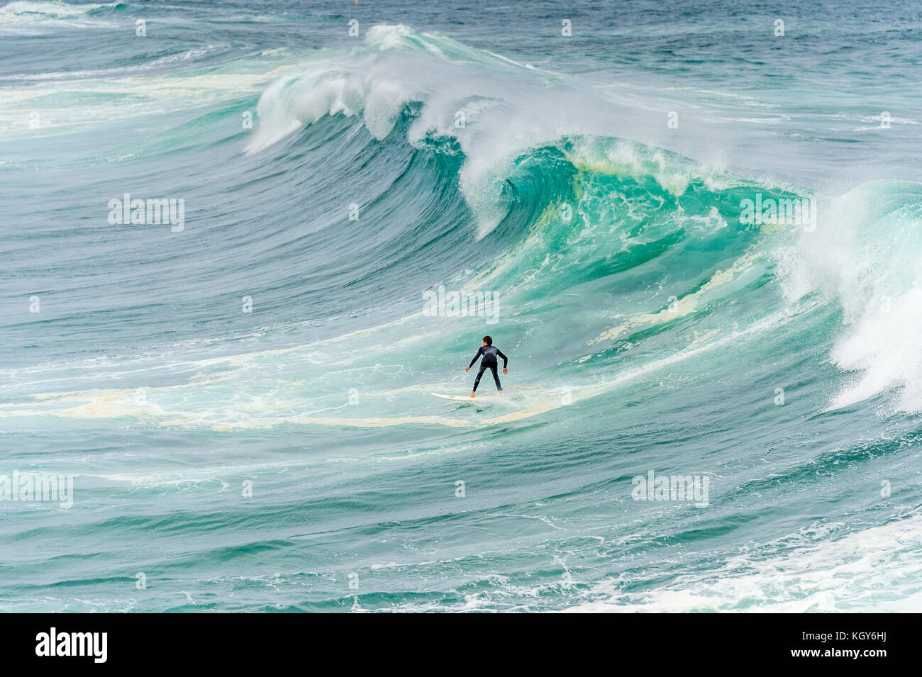 Surfing at Bronte Beach in Sydney, NSW, Australia Stock Photo