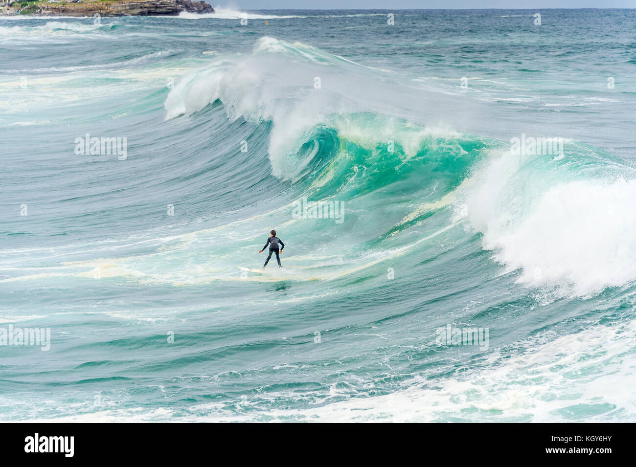 Surfing at Bronte Beach in Sydney, NSW, Australia Stock Photo