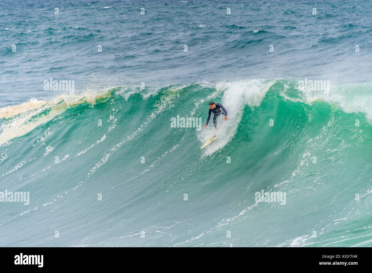 Surfing at Bronte Beach in Sydney, NSW, Australia Stock Photo