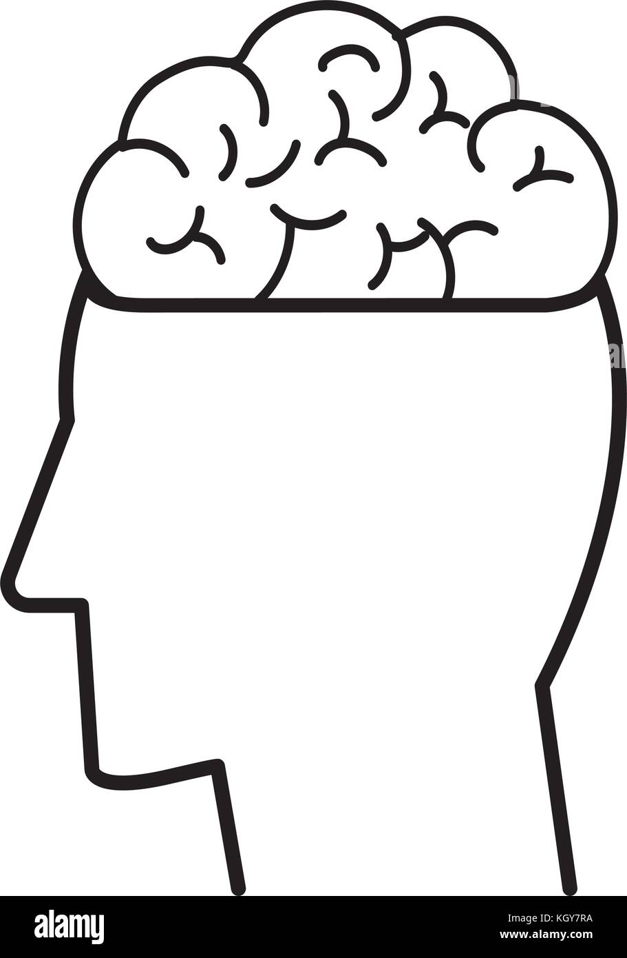 Isolated brain and head design Stock Vector Image & Art - Alamy