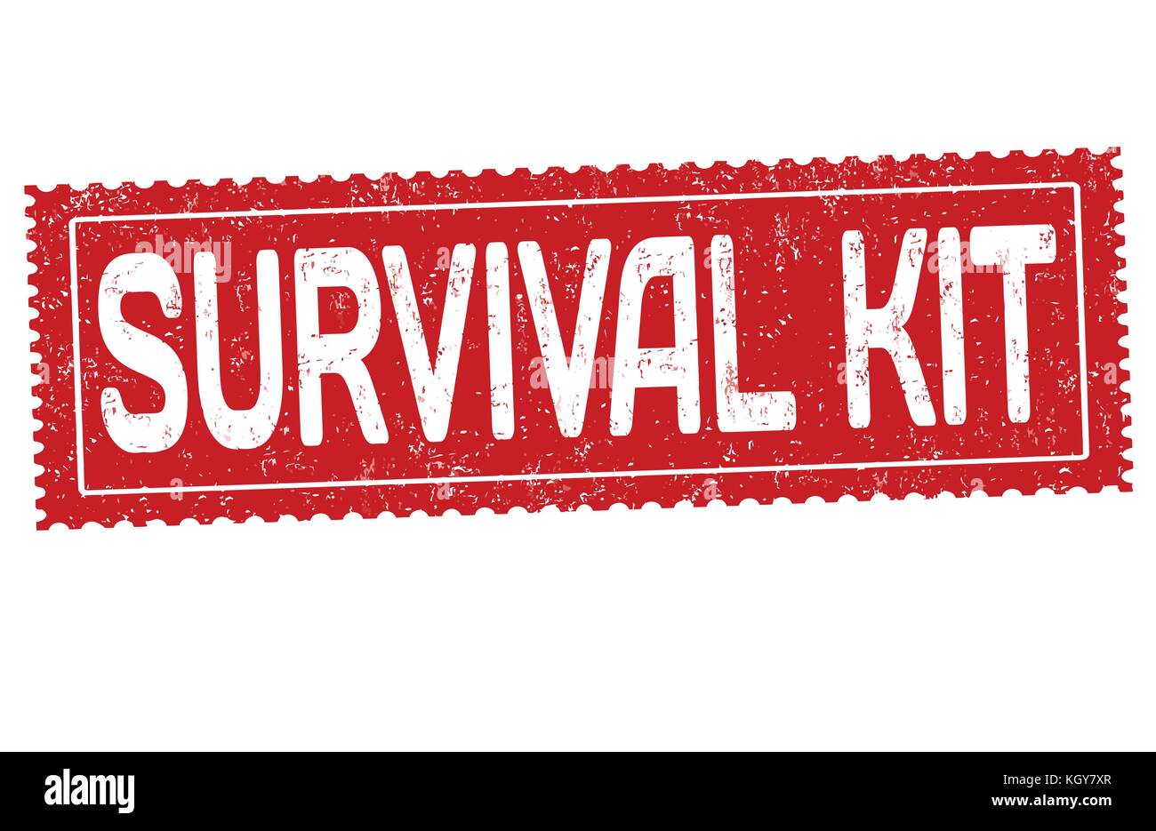 Survival kit grunge rubber stamp on white background, vector illustration Stock Vector