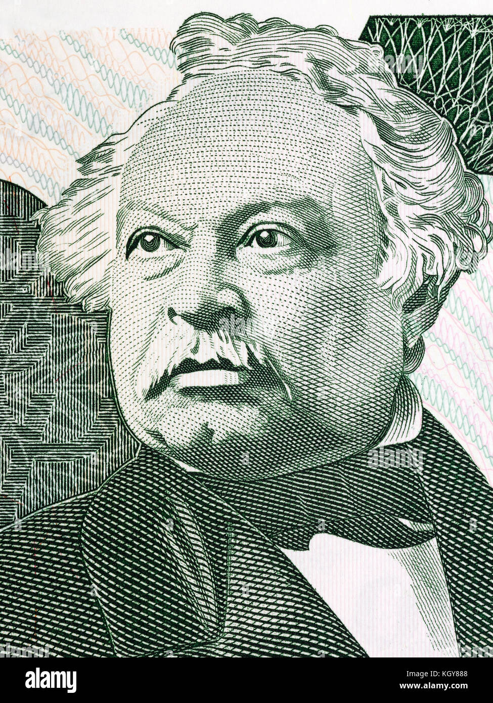 Jose Antonio Paez portrait from Venezuelan money Stock Photo