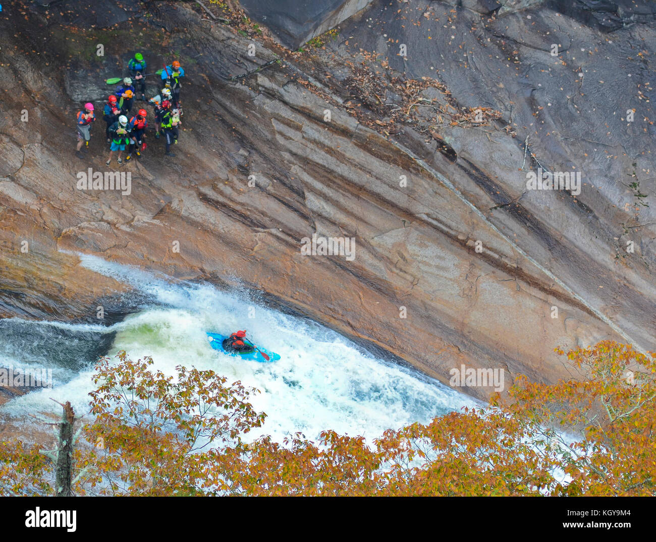 Kayaking Rapids at Tallulah Gorge Stock Photo