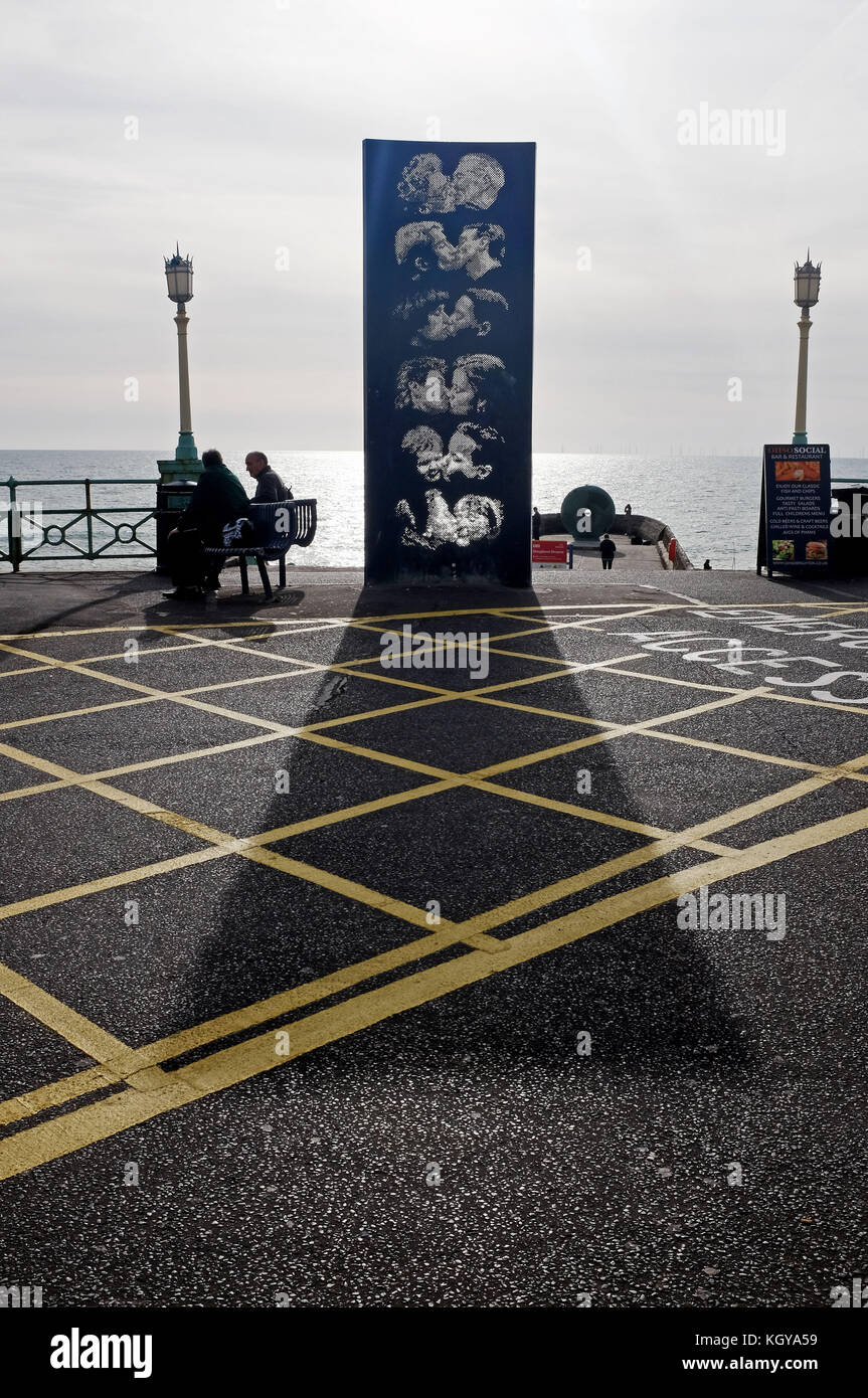 The Kiss Wall sculpture by Bruce Williams on Brighton and Hove seafront