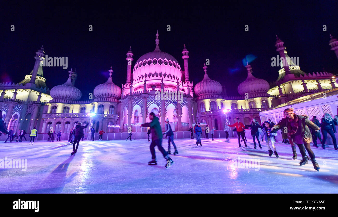 The Royal Pavilion Pop Up Ice Rink in Brighton 2017 UK Stock Photo Alamy