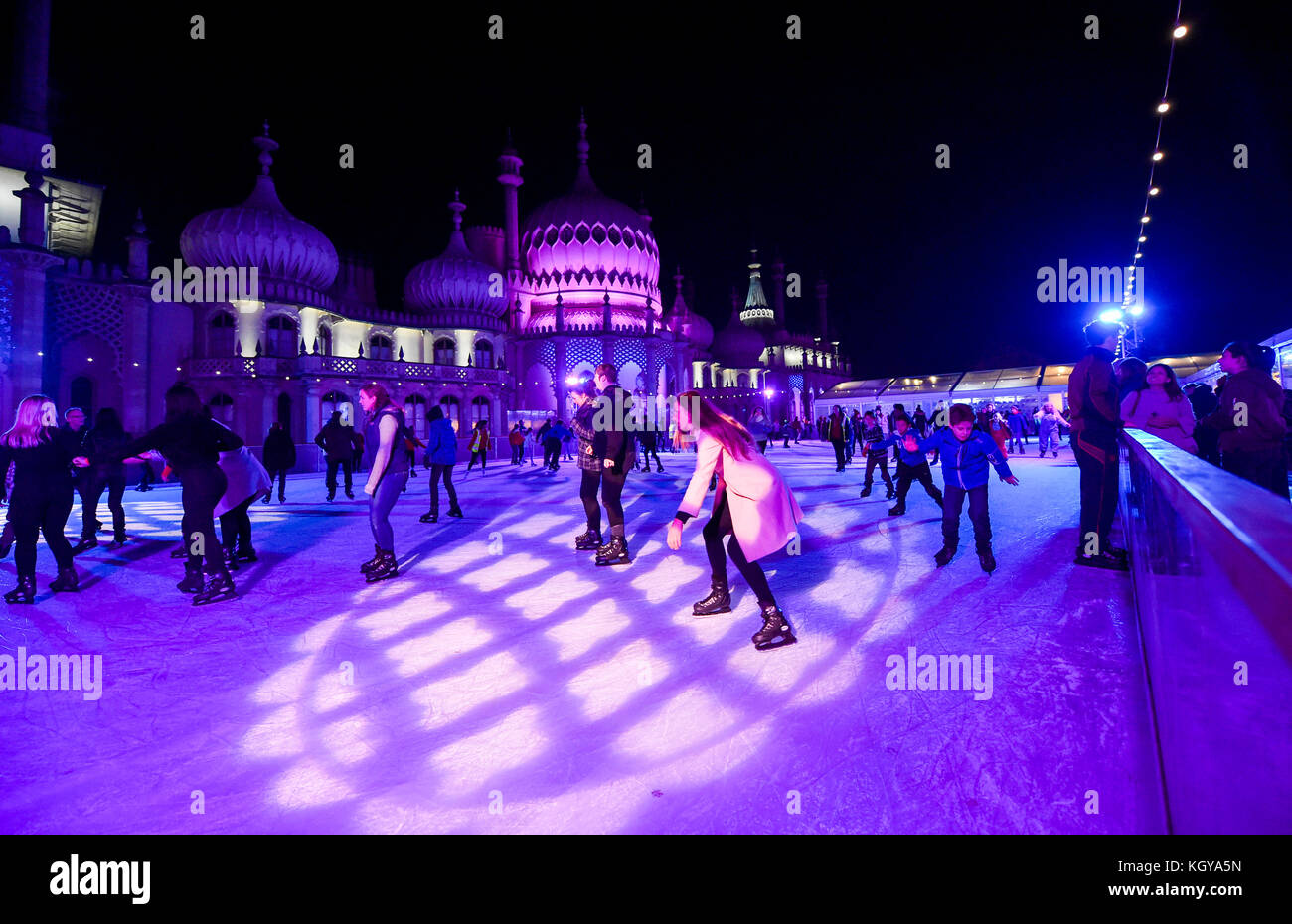 The Royal Pavilion Pop Up Ice Rink in Brighton 2017 UK Stock Photo Alamy