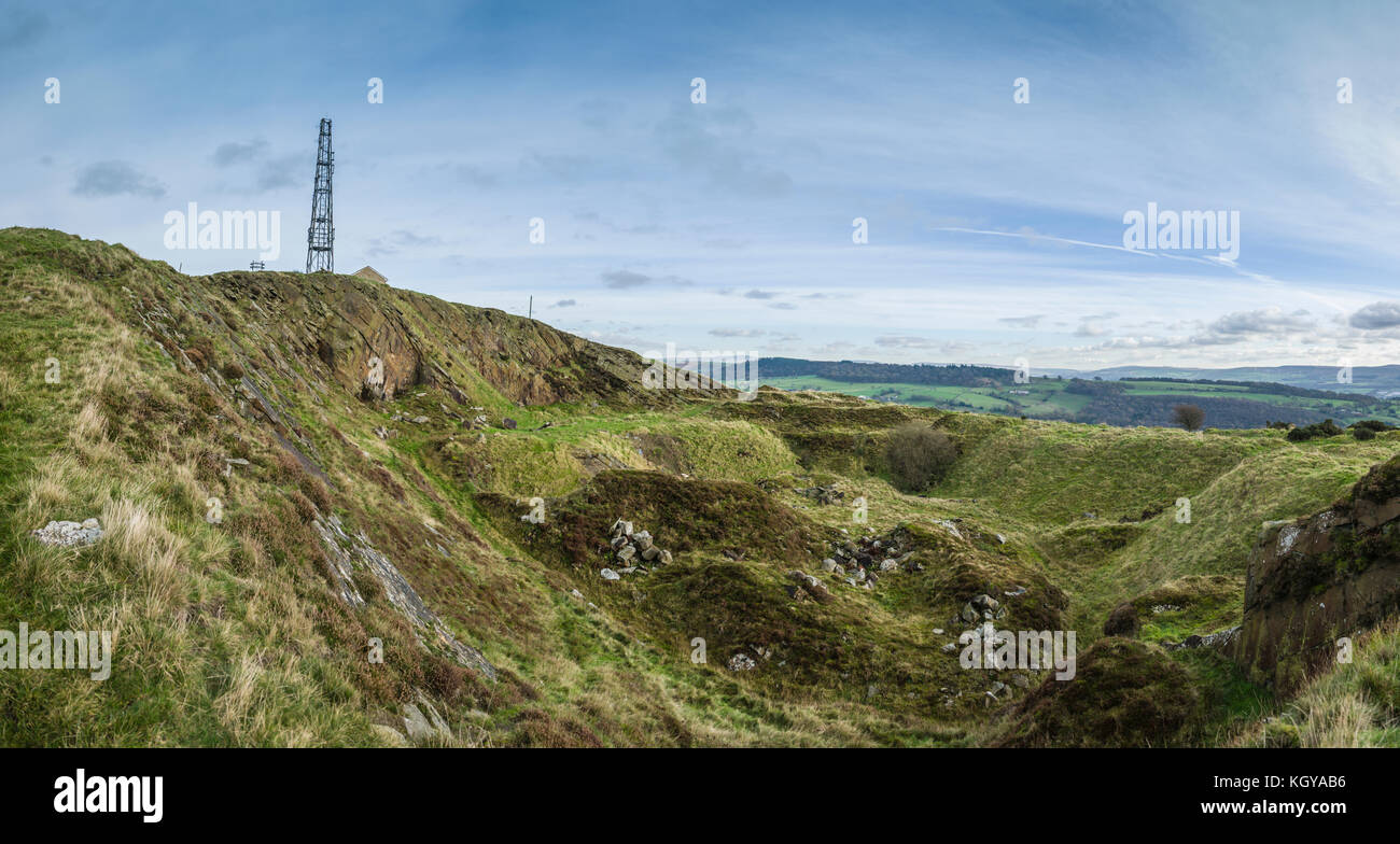 Disused quarry on Pendle Hill, Lancashire, UK. Stock Photo