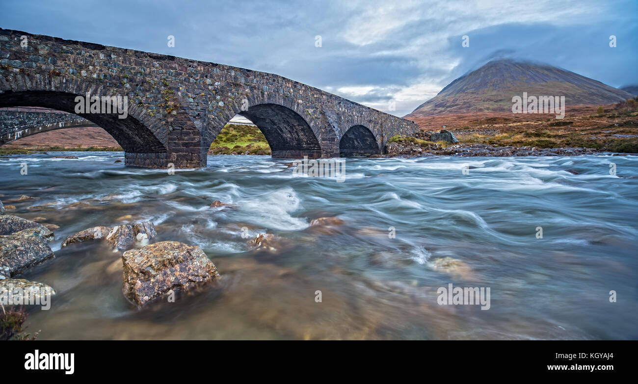 Glen Sligachan Bridge on Isle of Skye at Twilight Stock Photo Alamy