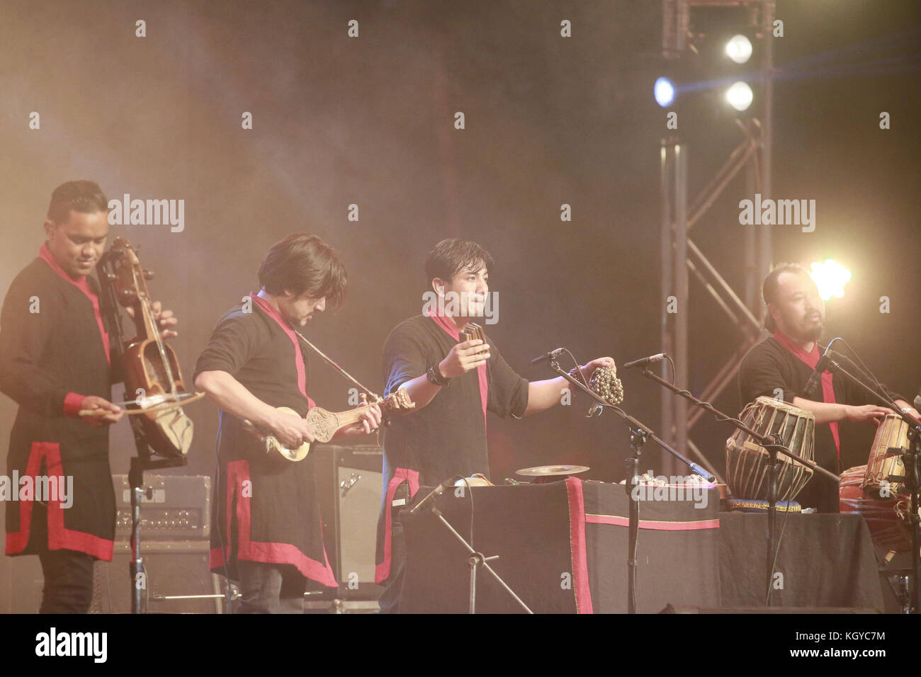 Dhaka, Bangladesh. 10th Nov, 2017. Members of Nepalese Instrumental
