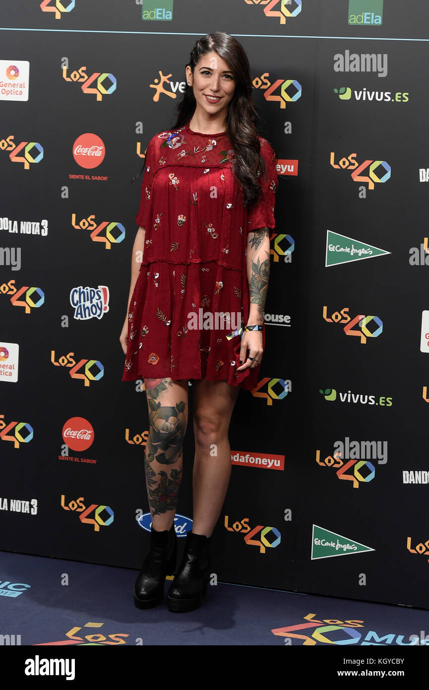 Madrid, Spain. 10th Nov, 2017. Bely Basarte during the 40 Principales