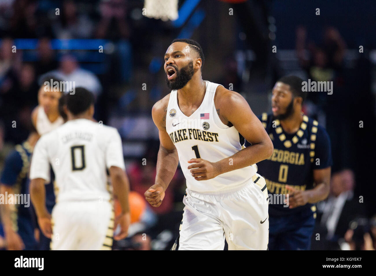 WinstonSalem, NC, USA. 10th Nov, 2017. Wake Forest guard Keyshawn